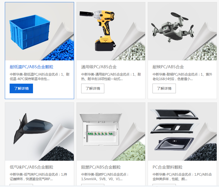 pcabs材料物性表，你需要的數(shù)據(jù)在這里--中新華美改性塑料